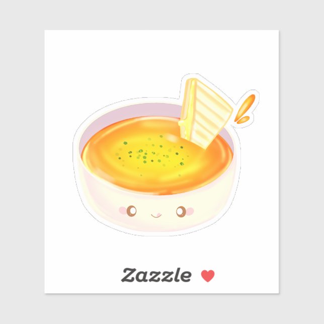 Sticker Soupe Tomate Et Sandwich Au Fromage Grillé (Feuille)