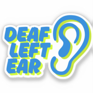 Sticker sourd oreille gauche blanc arrière - plan