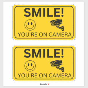 Sticker Souriez Vos Signes Sur Caméra, Surveillance Vidéo