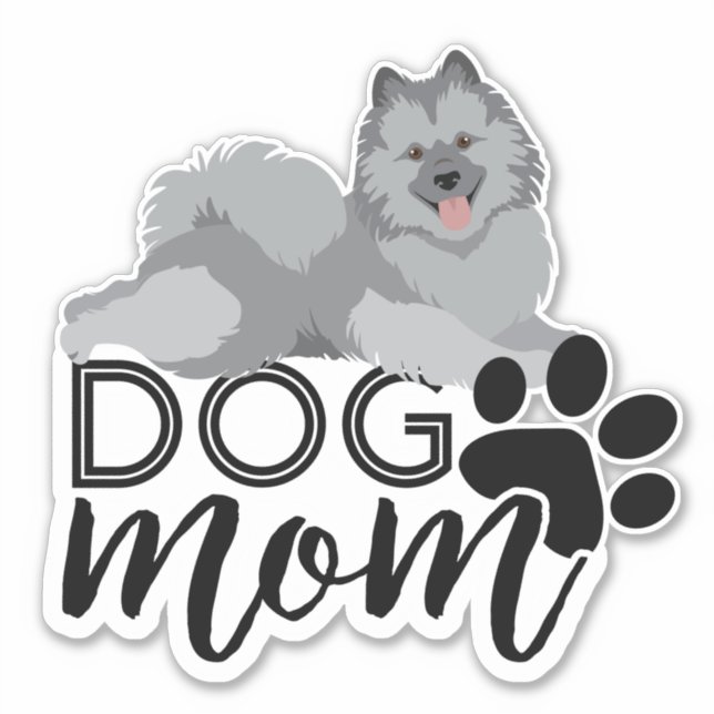 Sticker Sourire Keeshond Chien Maman Graphic (Devant)