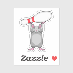 Sticker Souris à Bowling avec épingle de Bowling