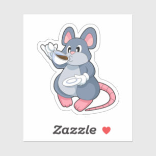 Sticker Souris avec Café Cup