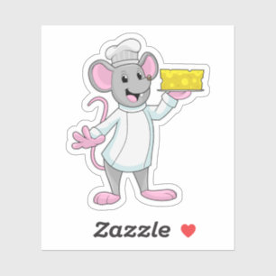 Sticker Souris comme cuire avec du fromage