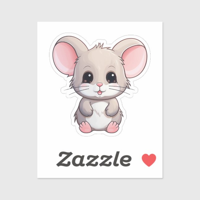 Sticker souris de dessin (Feuille)