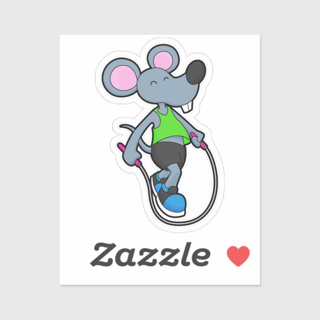 Sticker Souris en forme avec corde (Feuille)