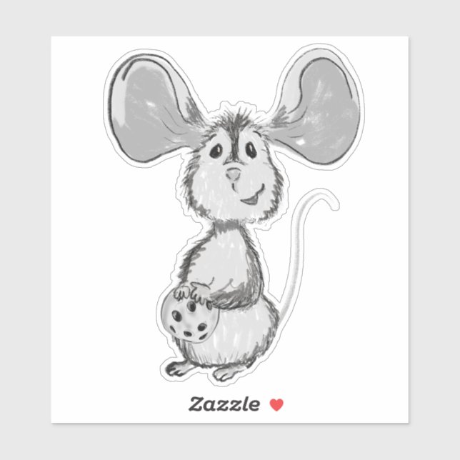 Sticker Souris et cookie noir et blanc (Feuille)