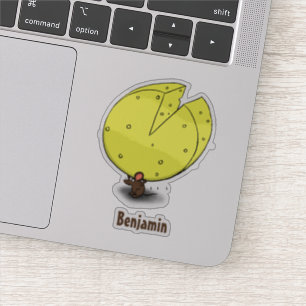 Sticker Souris mignonne avec dessin animé au fromage