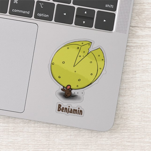 Sticker Souris mignonne avec dessin animé au fromage (Détail)