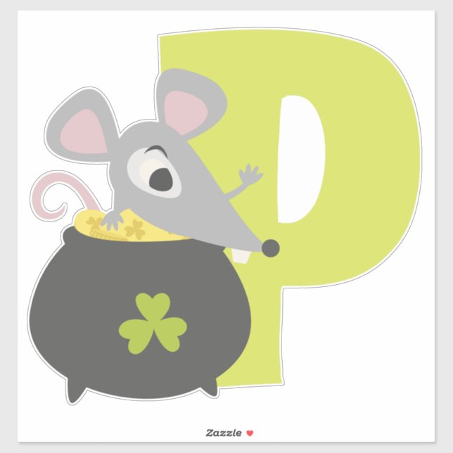 STICKER SOURIS PATTY -P- (Feuille)