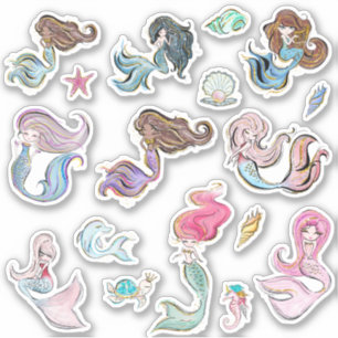 Sticker sous la mer, coller mermaids