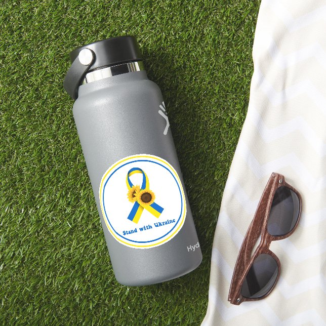 Sticker Soutenez L'Ukraine En Soutenant Le Cahier De Vinyl (HydroFlask Insitu)