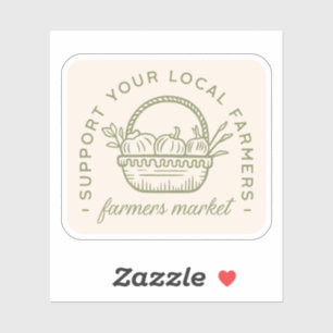 Sticker Soutenez votre cottagecore du marché agricole loca