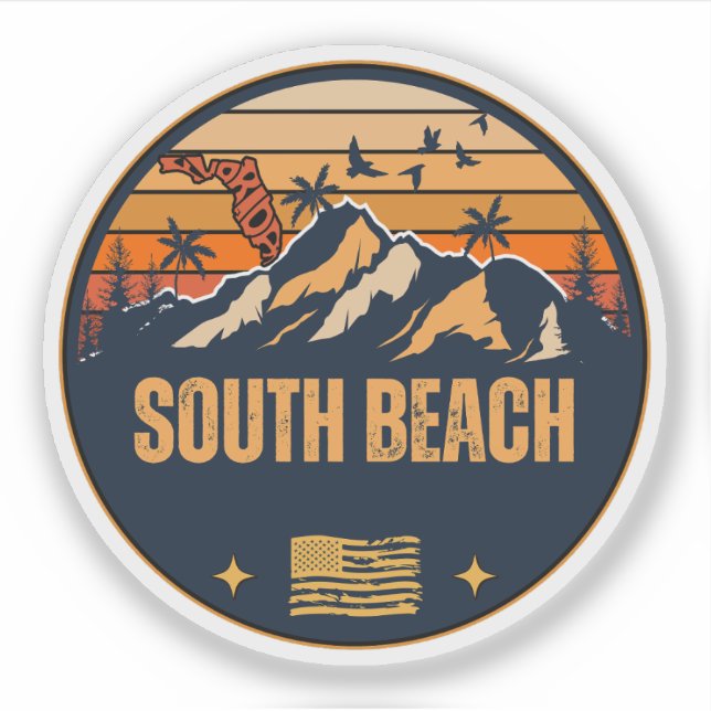 Sticker South Beach, Floride  (Devant)