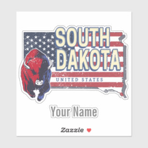 Sticker South Dakota États-Unis Retro State Map Vintage