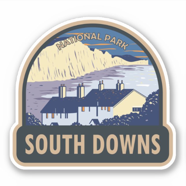 Sticker South Downs National Park Sept Soeurs Angleterre (Devant)