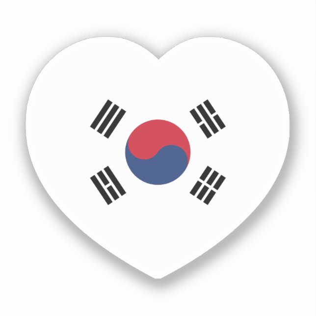 Sticker South Korea Flag Heart (Recto)