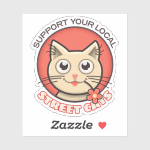 Sticker Soutien à vos chats de rue locaux