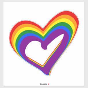 Sticker Soutien LGBT gay pride Rainbow Heart LGBTQ