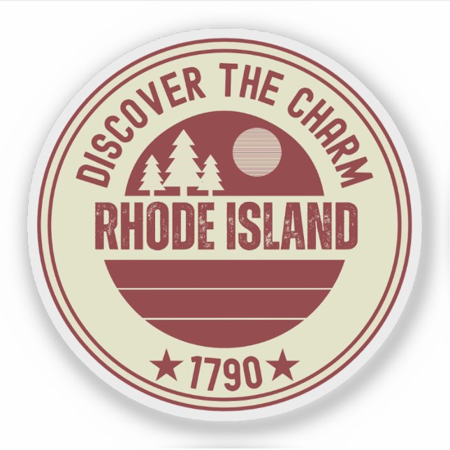 Sticker Souvenir de Rhode Island - Cadeau de l'État de RI  (Devant)