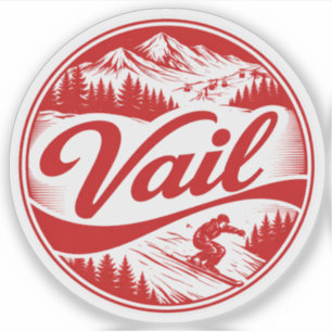 Sticker souvenirs de téléphérique extérieur vintage Vail C
