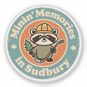 Sticker Souvenirs Miniers Vintage Sudbury Ontario