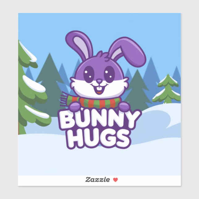 Sticker Soyez confortable avec les câpres de lapin d'hiver (Feuille)