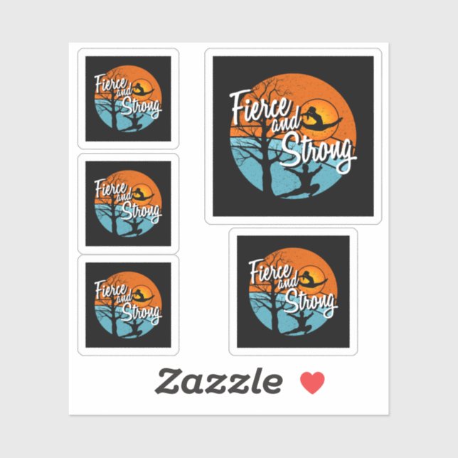 Sticker Soyez féroce, soyez forte Gymnastique féminine (Feuille)