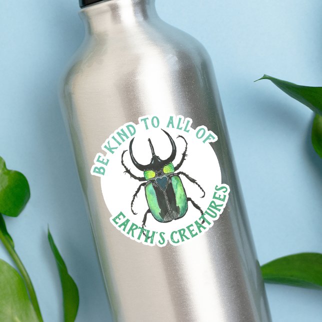 Sticker Soyez gentil à toutes les créatures Aquarelle Beet (Créateur téléchargé)