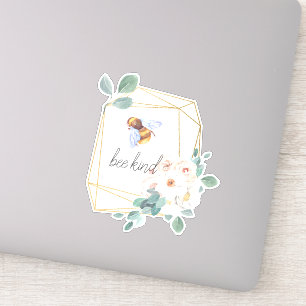 Sticker Soyez Gentil   Citation Aquarelle Abeille Bourdon 