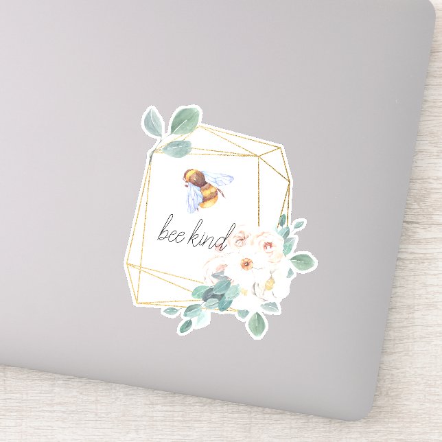 Sticker Soyez Gentil | Citation Aquarelle Abeille Bourdon  (Détail)