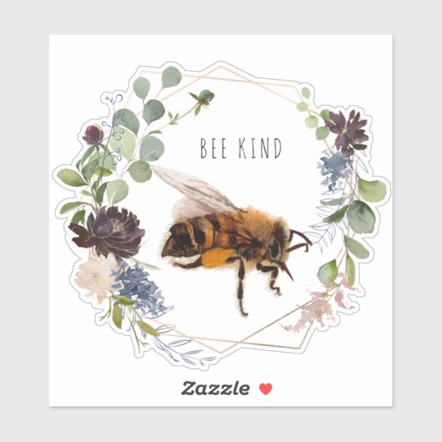 Sticker Soyez Gentil | Citation Aquarelle Abeille Bourdon  (Feuille)