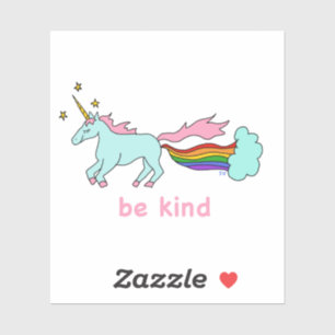 Sticker Soyez gentil Farting Unicorn Love