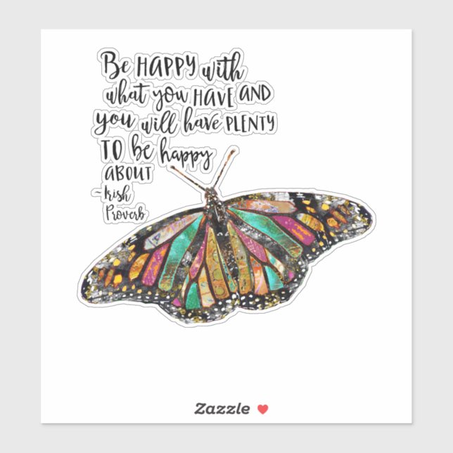 Sticker Soyez heureux (Feuille)