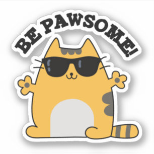 Sticker Soyez Pawsome Funky Awesome Chat Pun