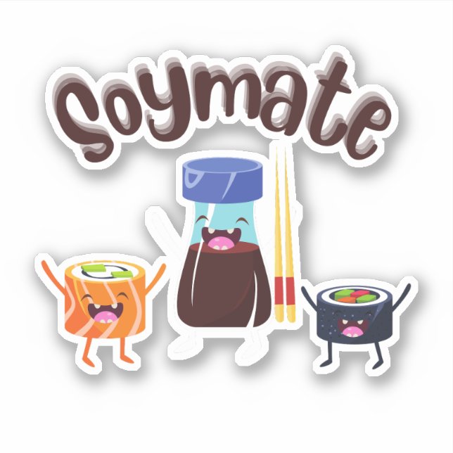 Sticker soymate , soy sushi (Devant)