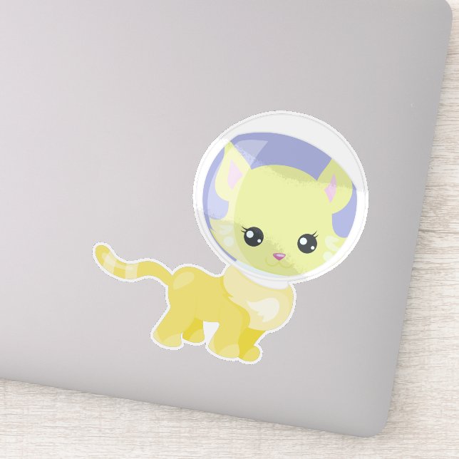 Sticker Space Cat, Cosmonaute, Astronaut, Space, Cute Cat (Détail)