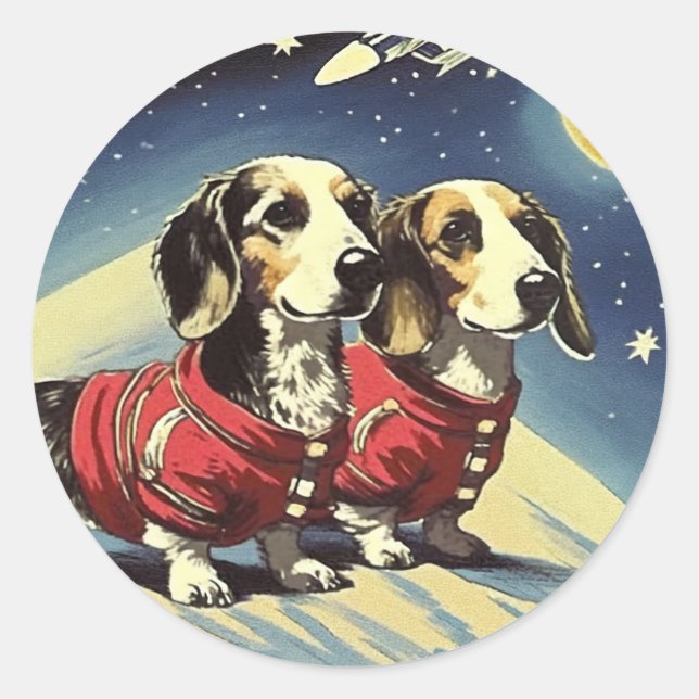 Sticker Space Dachshund (Devant)
