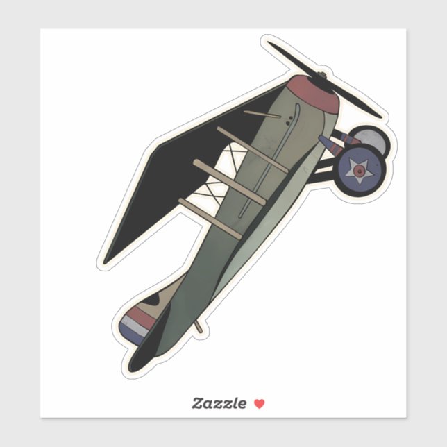 Sticker Spad XIII, Avion de chasse Biplane (Feuille)