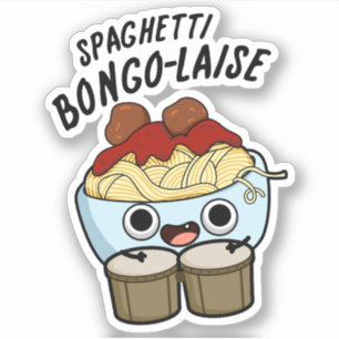 Sticker Spaghetti Bongolaise Funky Food Pun