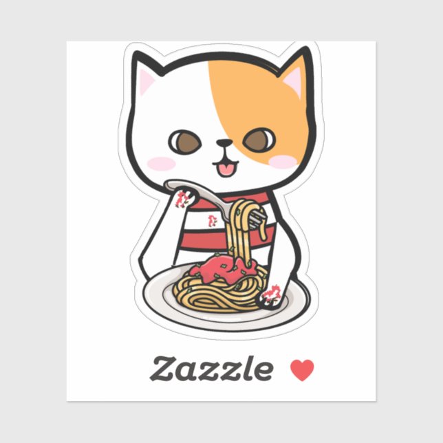 Sticker Spaghetti mangeur de chats (Feuille)