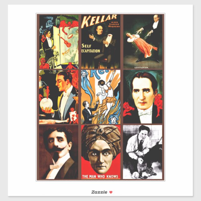 Sticker spectacle secondaire freaks magiciens illusionnist (Feuille)
