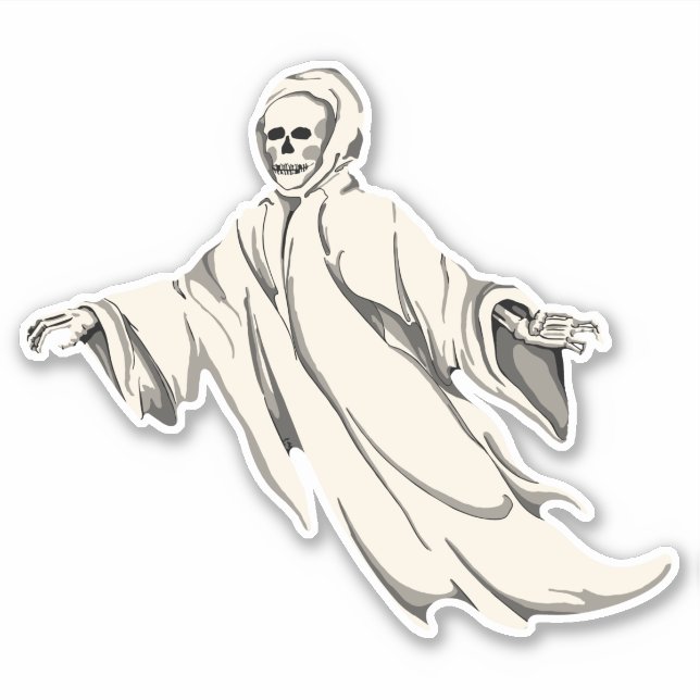 Sticker Spectre flottant d'Halloween vintage (Devant)