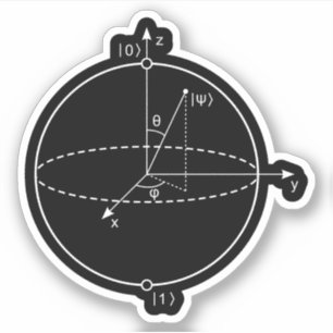 Sticker Sphère de Bloch  Quantum Bit (Qubit) Physique / M