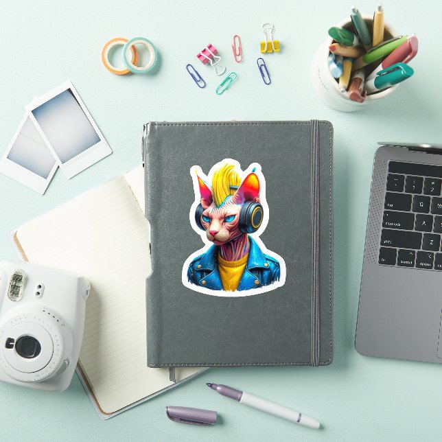 STICKER SPHYNX PUNK ROCKER 10 (Couverture iPad)