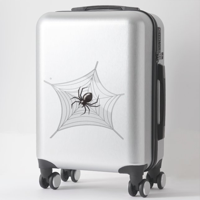 Sticker Spider d'Halloween géant dans son Web (Sur valise)