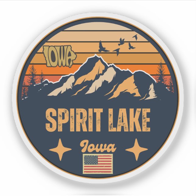 Sticker Spirit Lake, Iowa (Devant)