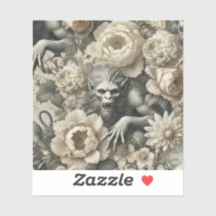 Sticker Splendor Lycanthropique - Pil Floral Gothique De L