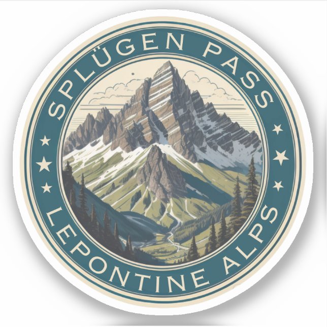 Sticker Splugen Pass montagne Lepontine Alpes italiennes (Devant)