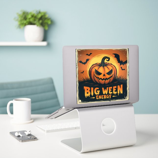 Sticker "Spooky Halloween Energy Drink | Big Ween Vintage  (Ordinateur portable sur le bureau)