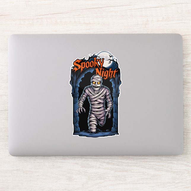Sticker Spooky Night - Momie effrayante halloween (Ordinateur)
